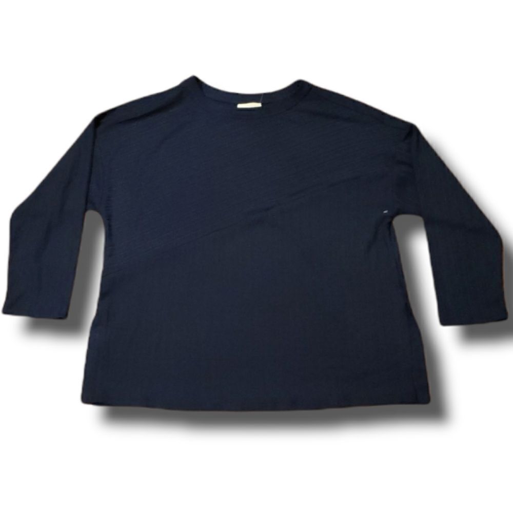 MELLODAY Scoop Neck Lined Long Sleeve Top Navy‎ Size 2xl NWOT